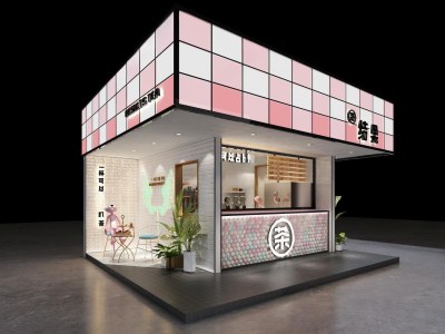 现代网红咖啡店3D模型下载